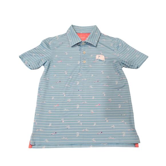 johnnie-O Other - Boy's Johnnie-O Blue Striped Golf Short Sleeve Polo | Size 6